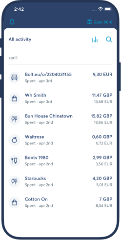 More info on card transactions